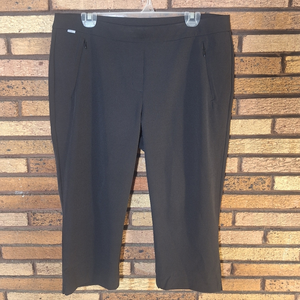 n'vo by Lanctôt Size 12 Black Ponte Cropped Pants